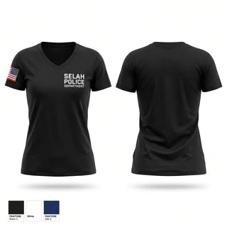 Womens Short Sleeve Vneck Shirt, SELAH POLICE DEPARTMENT, Police, Teamtime, Team time, sublimation, custom sports apparel, team uniforms, spirit wear, spiritwear, sports uniforms, custom shirts, team store, custom team store, fundraiser sports, apparel fundraiser
