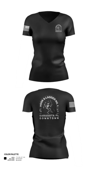 Womens Short Sleeve Vneck Shirt, Sarasota county fire dept sta 1, Fire Department, Teamtime, Team time, sublimation, custom sports apparel, team uniforms, spirit wear, spiritwear, sports uniforms, custom shirts, team store, custom team store, fundraiser sports, apparel fundraiser