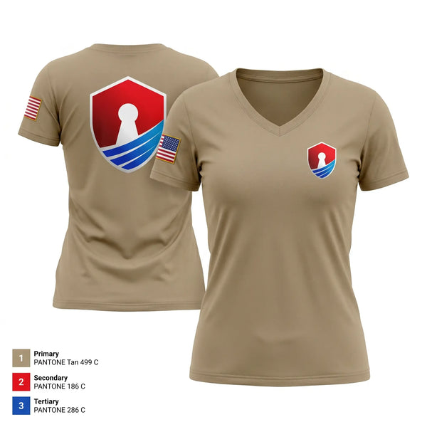 Womens Short Sleeve Vneck Shirt, Elite Tactical Security, Police, Teamtime, Team time, sublimation, custom sports apparel, team uniforms, spirit wear, spiritwear, sports uniforms, custom shirts, team store, custom team store, fundraiser sports, apparel fundraiser