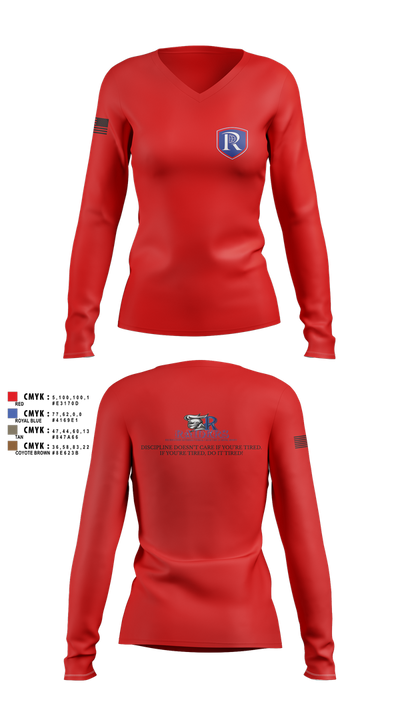 RICS Raiders 86682498 Women's Long Sleeve V-neck Shirt - 7