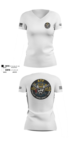 Womens Short Sleeve Vneck Shirt, ATF, Police, Teamtime, Team time, sublimation, custom sports apparel, team uniforms, spirit wear, spiritwear, sports uniforms, custom shirts, team store, custom team store, fundraiser sports, apparel fundraiser