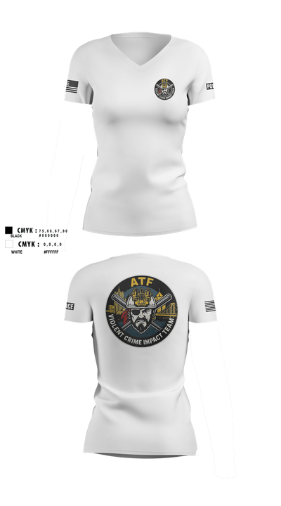 ATF 41951708 Women's Short Sleeve V-neck Shirt - 106