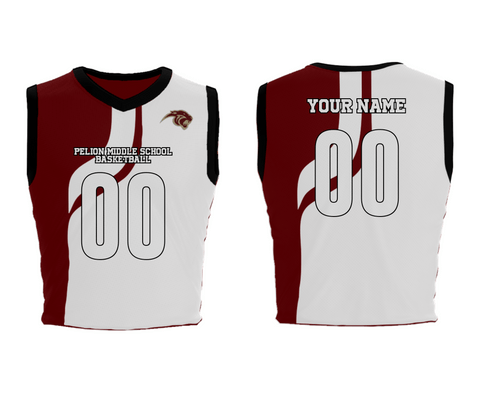 Mens Basketball Jersey, Pelion Middle School Basketball, Women's Basketball, Teamtime, Team time, sublimation, custom sports apparel, team uniforms, spirit wear, spiritwear, sports uniforms, custom shirts, team store, custom team store, fundraiser sports, apparel fundraiser