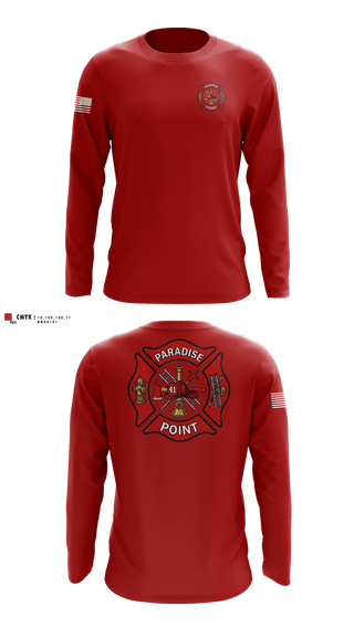 Long Sleeve Performance Shirt, Paradise Point, Fire Department, Teamtime, Team time, sublimation, custom sports apparel, team uniforms, spirit wear, spiritwear, sports uniforms, custom shirts, team store, custom team store, fundraiser sports, apparel fundraiser