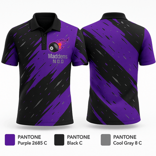 Short Sleeve Performance Polo, Maddens N.O.D., Bowling, Teamtime, Team time, sublimation, custom sports apparel, team uniforms, spirit wear, spiritwear, sports uniforms, custom shirts, team store, custom team store, fundraiser sports, apparel fundraiser