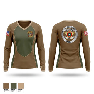 Womens Long Sleeve Vneck Shirt, Val Verde County Sheriff's Office, Police, Teamtime, Team time, sublimation, custom sports apparel, team uniforms, spirit wear, spiritwear, sports uniforms, custom shirts, team store, custom team store, fundraiser sports, apparel fundraiser
