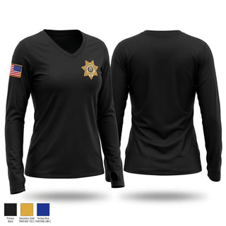 Womens Long Sleeve Vneck Shirt, Richardson County, Police, Teamtime, Team time, sublimation, custom sports apparel, team uniforms, spirit wear, spiritwear, sports uniforms, custom shirts, team store, custom team store, fundraiser sports, apparel fundraiser