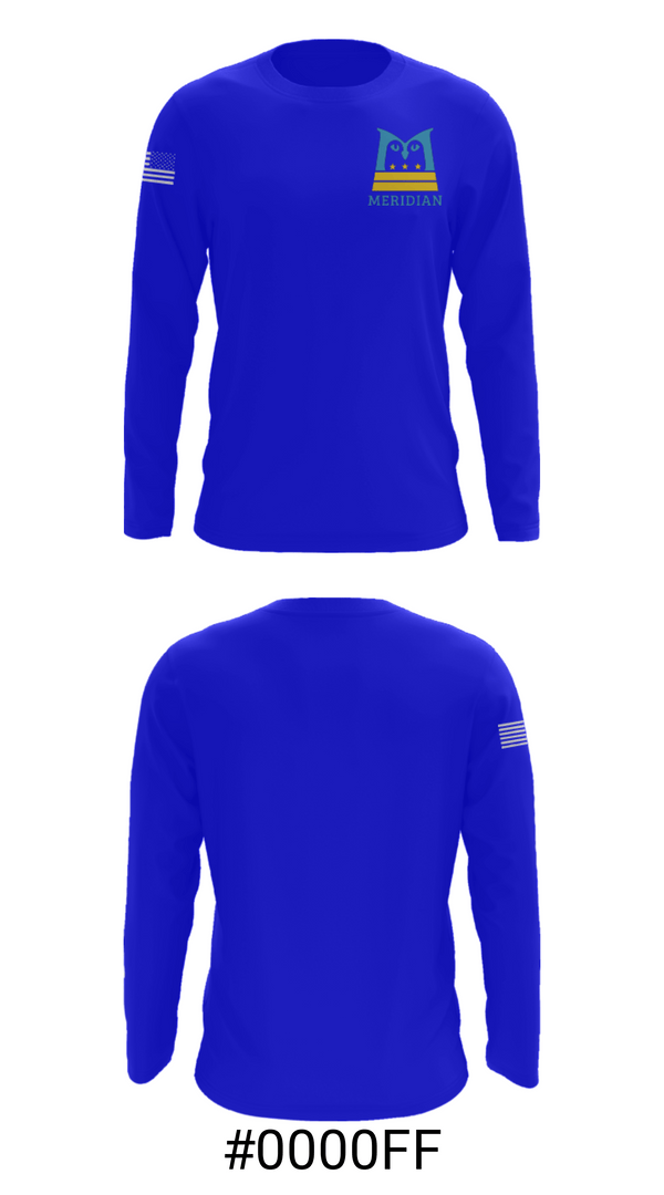 Long Sleeve Performance Shirt, Meridian Public Charter School, Spirit Store, Teamtime, Team time, sublimation, custom sports apparel, team uniforms, spirit wear, spiritwear, sports uniforms, custom shirts, team store, custom team store, fundraiser sports, apparel fundraiser