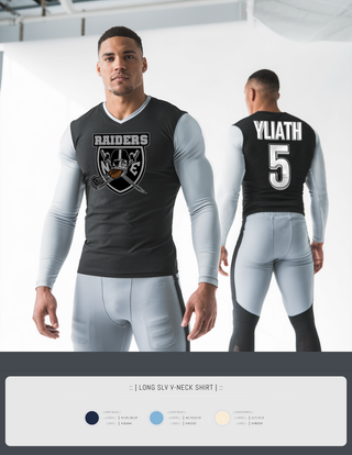 Womens Long Sleeve Vneck Shirt, NE Raiders, , Teamtime, Team time, sublimation, custom sports apparel, team uniforms, spirit wear, spiritwear, sports uniforms, custom shirts, team store, custom team store, fundraiser sports, apparel fundraiser