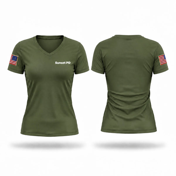 Sunset PD Women's Short Sleeve V-neck Shirt - 1