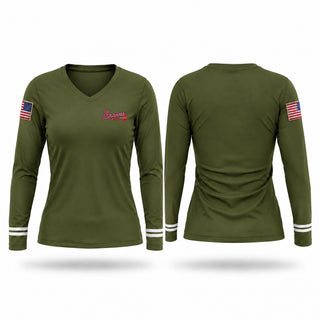 Womens Long Sleeve Vneck Shirt, US Marshal, Police, Teamtime, Team time, sublimation, custom sports apparel, team uniforms, spirit wear, spiritwear, sports uniforms, custom shirts, team store, custom team store, fundraiser sports, apparel fundraiser