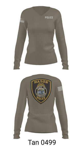 Womens Long Sleeve Vneck Shirt, Mason PD, Police, Teamtime, Team time, sublimation, custom sports apparel, team uniforms, spirit wear, spiritwear, sports uniforms, custom shirts, team store, custom team store, fundraiser sports, apparel fundraiser