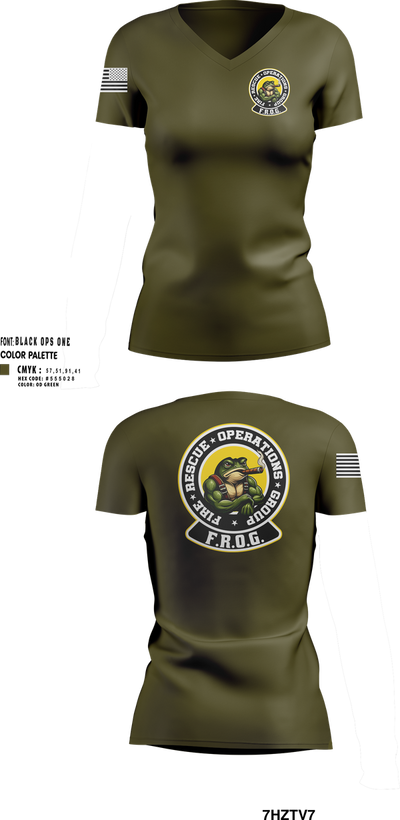 Fire Rescue Operations Group 65022293 Women's Short Sleeve V-neck Shirt - 103