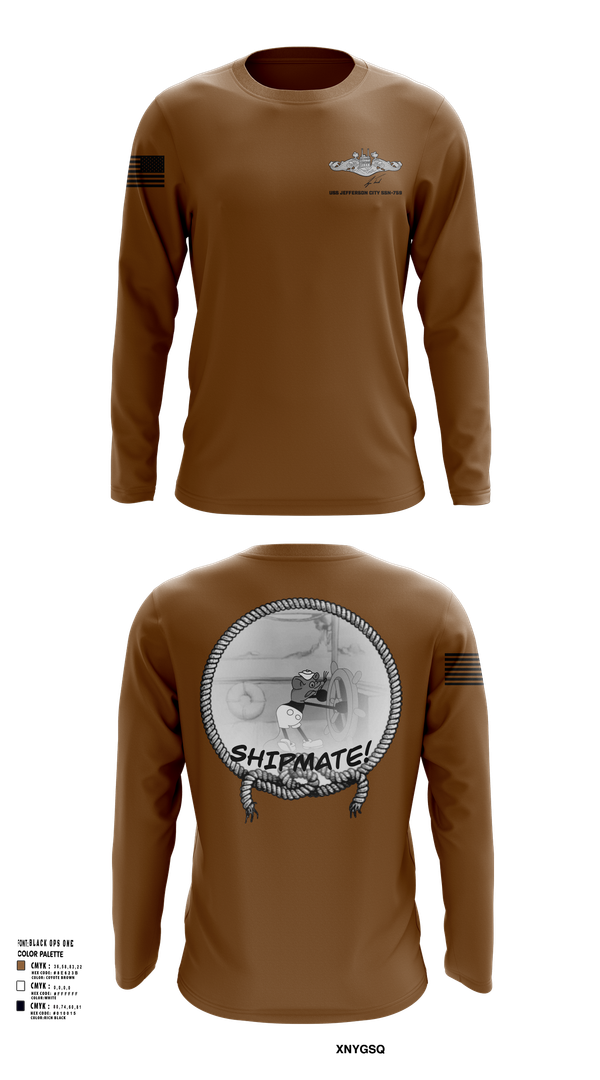 Long Sleeve Performance Shirt, USS Jefferson City FCPOA, Navy, Teamtime, Team time, sublimation, custom sports apparel, team uniforms, spirit wear, spiritwear, sports uniforms, custom shirts, team store, custom team store, fundraiser sports, apparel fundraiser