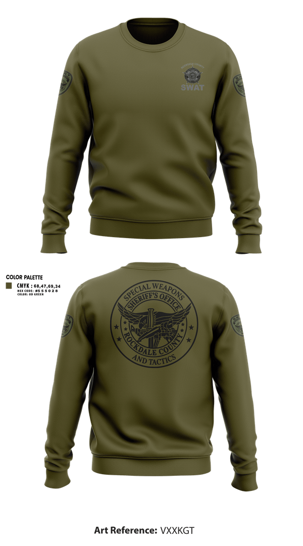 Crew Neck Sweatshirt, Rockdale SWAT, Police, Teamtime, Team time, sublimation, custom sports apparel, team uniforms, spirit wear, spiritwear, sports uniforms, custom shirts, team store, custom team store, fundraiser sports, apparel fundraiser