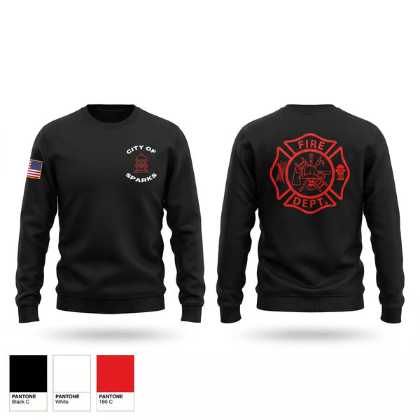 Crew Neck Sweatshirt, Sparks Fire Department, Fire Department, Teamtime, Team time, sublimation, custom sports apparel, team uniforms, spirit wear, spiritwear, sports uniforms, custom shirts, team store, custom team store, fundraiser sports, apparel fundraiser