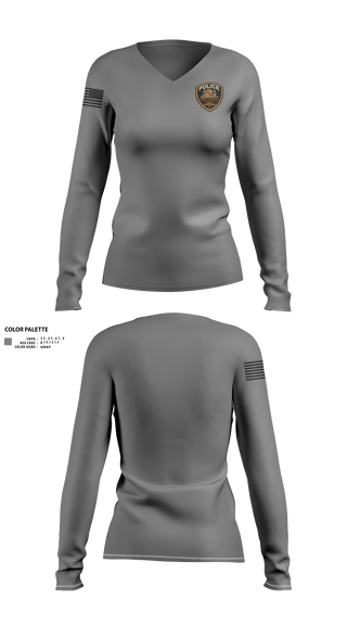Womens Long Sleeve Vneck Shirt, MTA, Police, Teamtime, Team time, sublimation, custom sports apparel, team uniforms, spirit wear, spiritwear, sports uniforms, custom shirts, team store, custom team store, fundraiser sports, apparel fundraiser