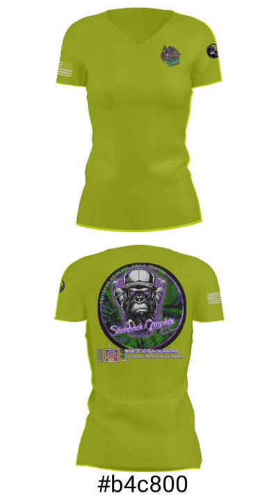Silverback Graphix 27287799 Women's Short Sleeve V-neck Shirt - 21