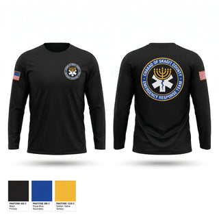 Long Sleeve Performance Shirt, Chabad of Skagit County Emergency Response Team, EMS/EMT, Teamtime, Team time, sublimation, custom sports apparel, team uniforms, spirit wear, spiritwear, sports uniforms, custom shirts, team store, custom team store, fundraiser sports, apparel fundraiser