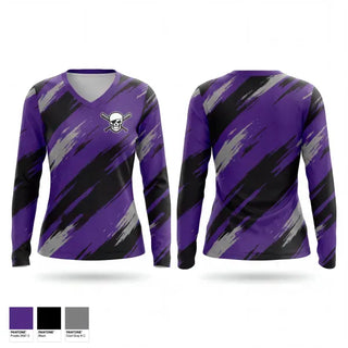 Womens Long Sleeve Vneck Shirt, Gburg Pirates, Baseball, Teamtime, Team time, sublimation, custom sports apparel, team uniforms, spirit wear, spiritwear, sports uniforms, custom shirts, team store, custom team store, fundraiser sports, apparel fundraiser
