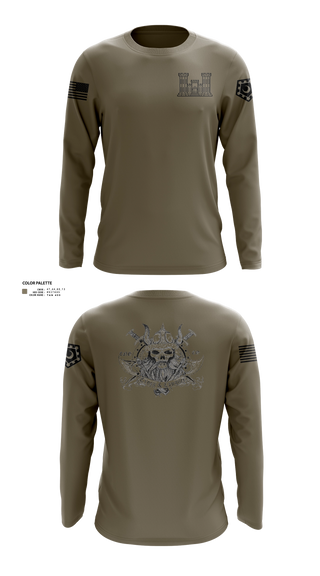Long Sleeve Performance Shirt, 125 ENGINEER COMPANY, National Guard, Teamtime, Team time, sublimation, custom sports apparel, team uniforms, spirit wear, spiritwear, sports uniforms, custom shirts, team store, custom team store, fundraiser sports, apparel fundraiser