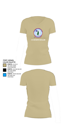 Womens Short Sleeve Vneck Shirt, 2-35 Infantry Batallion, , Teamtime, Team time, sublimation, custom sports apparel, team uniforms, spirit wear, spiritwear, sports uniforms, custom shirts, team store, custom team store, fundraiser sports, apparel fundraiser