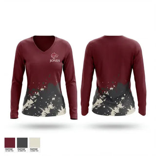 Womens Long Sleeve Vneck Shirt, Lincoln Wolves, , Teamtime, Team time, sublimation, custom sports apparel, team uniforms, spirit wear, spiritwear, sports uniforms, custom shirts, team store, custom team store, fundraiser sports, apparel fundraiser