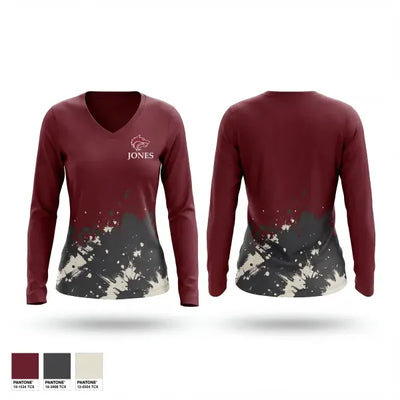 Lincoln Wolves 94690304 Women's Long Sleeve V-neck Shirt - 1