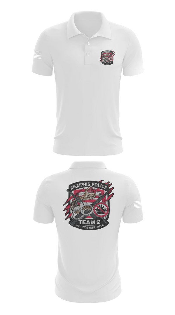 Short Sleeve Performance Polo, Memphis Police City Wide Task Force Team Two, Police, Teamtime, Team time, sublimation, custom sports apparel, team uniforms, spirit wear, spiritwear, sports uniforms, custom shirts, team store, custom team store, fundraiser sports, apparel fundraiser
