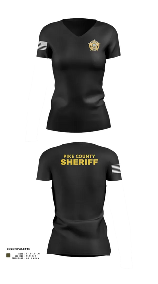 Womens Short Sleeve Vneck Shirt, Pike County Sheriffs Office, Police, Teamtime, Team time, sublimation, custom sports apparel, team uniforms, spirit wear, spiritwear, sports uniforms, custom shirts, team store, custom team store, fundraiser sports, apparel fundraiser