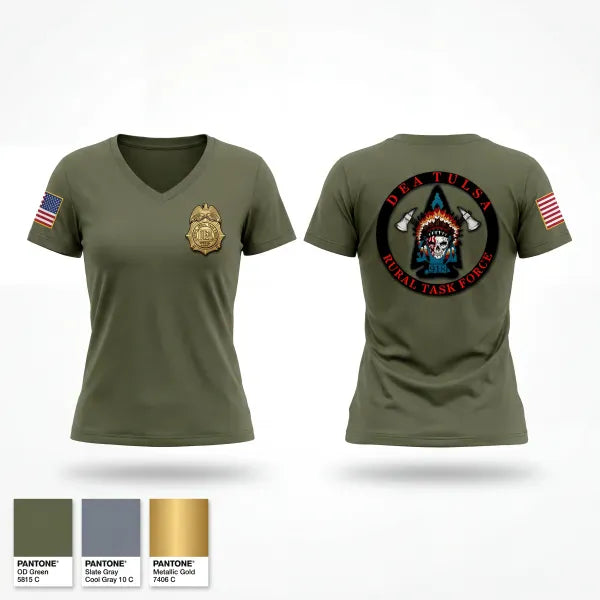 Womens Short Sleeve Vneck Shirt, Tulsa Rural Task Force, Police, Teamtime, Team time, sublimation, custom sports apparel, team uniforms, spirit wear, spiritwear, sports uniforms, custom shirts, team store, custom team store, fundraiser sports, apparel fundraiser
