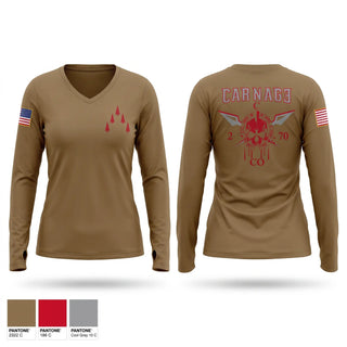 Womens Long Sleeve Vneck Shirt, C-Co, 2-70, Army, Teamtime, Team time, sublimation, custom sports apparel, team uniforms, spirit wear, spiritwear, sports uniforms, custom shirts, team store, custom team store, fundraiser sports, apparel fundraiser