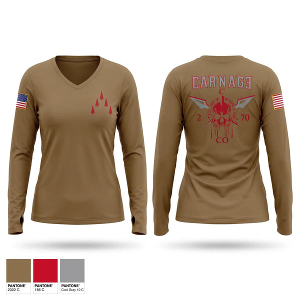 Womens Long Sleeve Vneck Shirt, C-Co, 2-70, Army, Teamtime, Team time, sublimation, custom sports apparel, team uniforms, spirit wear, spiritwear, sports uniforms, custom shirts, team store, custom team store, fundraiser sports, apparel fundraiser