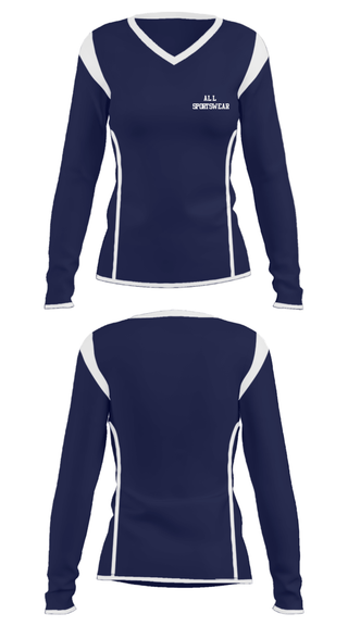 Women's Long Sleeve Vneck Shirt, All Sportswear, Spirit Store, Teamtime, Team time, sublimation, custom sports apparel, team uniforms, spirit wear, spiritwear, sports uniforms, custom shirts, team store, custom team store, fundraiser sports, apparel fundraiser