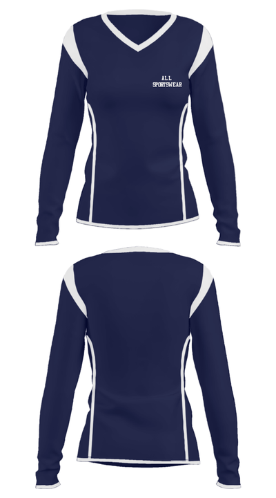 All Sportswear 16642207 Women's Long Sleeve V-neck Shirt - 33