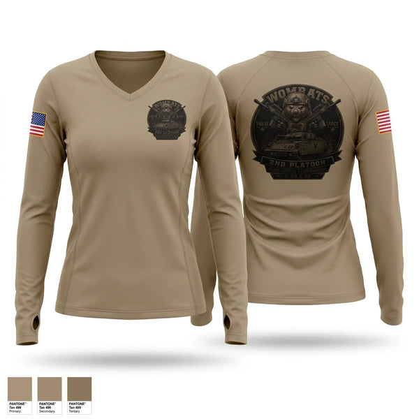 Womens Long Sleeve Vneck Shirt, 3-69 AR, 1ABCT, 3ID, Army, Teamtime, Team time, sublimation, custom sports apparel, team uniforms, spirit wear, spiritwear, sports uniforms, custom shirts, team store, custom team store, fundraiser sports, apparel fundraiser