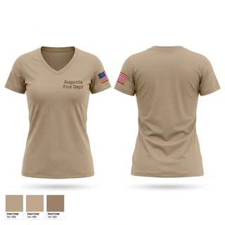 Womens Short Sleeve Vneck Shirt, Augusta Fire Dept., Fire Department, Teamtime, Team time, sublimation, custom sports apparel, team uniforms, spirit wear, spiritwear, sports uniforms, custom shirts, team store, custom team store, fundraiser sports, apparel fundraiser