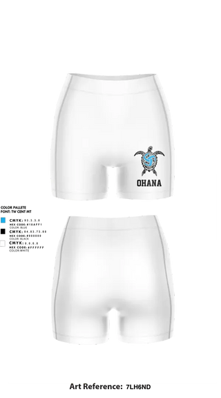 Womens Shorts, Ohana Volleyball, Women's Volleyball, Teamtime, Team time, sublimation, custom sports apparel, team uniforms, spirit wear, spiritwear, sports uniforms, custom shirts, team store, custom team store, fundraiser sports, apparel fundraiser
