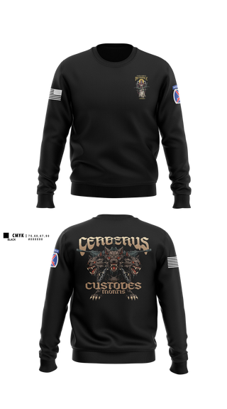 Crew Neck Sweatshirt, Cerberus Platoon C 3-6, Army, Teamtime, Team time, sublimation, custom sports apparel, team uniforms, spirit wear, spiritwear, sports uniforms, custom shirts, team store, custom team store, fundraiser sports, apparel fundraiser