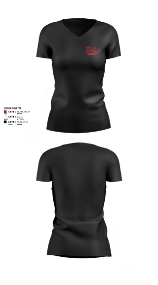 Womens Short Sleeve Vneck Shirt, Bluegrass Lightning Belles, Softball, Teamtime, Team time, sublimation, custom sports apparel, team uniforms, spirit wear, spiritwear, sports uniforms, custom shirts, team store, custom team store, fundraiser sports, apparel fundraiser