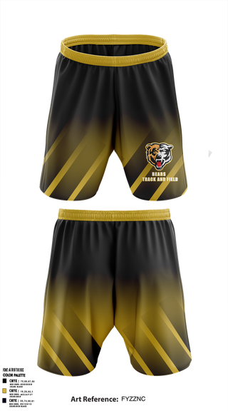 Athletic Shorts With Pockets, Bears, Track & Field, Teamtime, Team time, sublimation, custom sports apparel, team uniforms, spirit wear, spiritwear, sports uniforms, custom shirts, team store, custom team store, fundraiser sports, apparel fundraiser