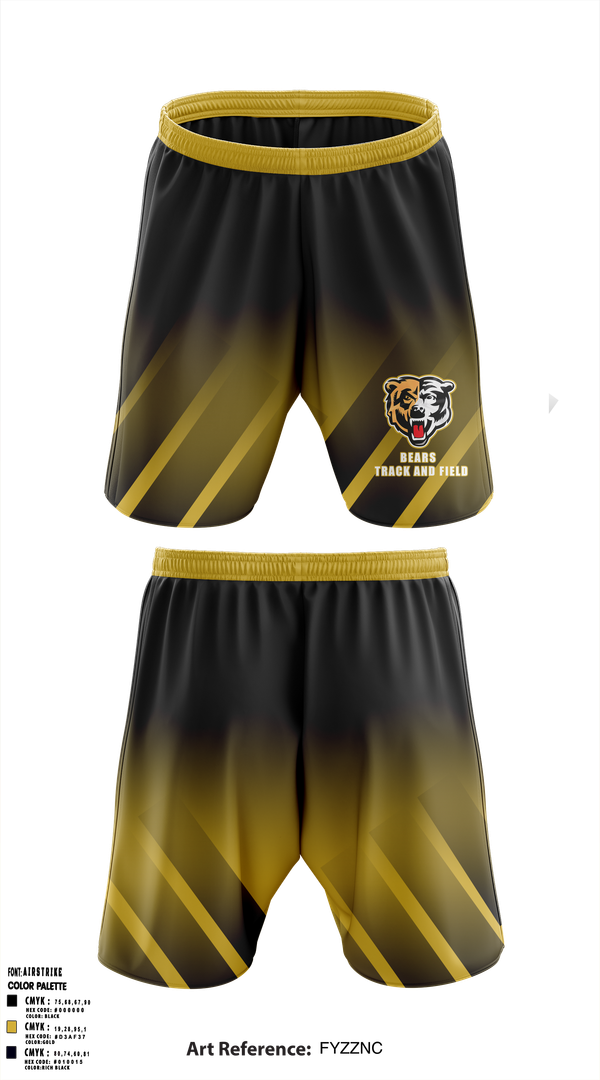 Athletic Shorts With Pockets, Bears, Track & Field, Teamtime, Team time, sublimation, custom sports apparel, team uniforms, spirit wear, spiritwear, sports uniforms, custom shirts, team store, custom team store, fundraiser sports, apparel fundraiser