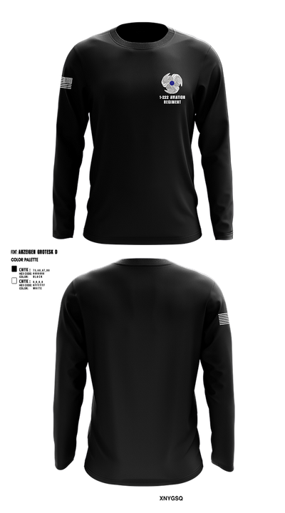 1-222 Aviation Regiment Long Sleeve Performance Shirt 6