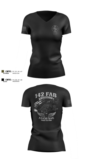 Womens Short Sleeve Vneck Shirt, 142nd, Army, Teamtime, Team time, sublimation, custom sports apparel, team uniforms, spirit wear, spiritwear, sports uniforms, custom shirts, team store, custom team store, fundraiser sports, apparel fundraiser