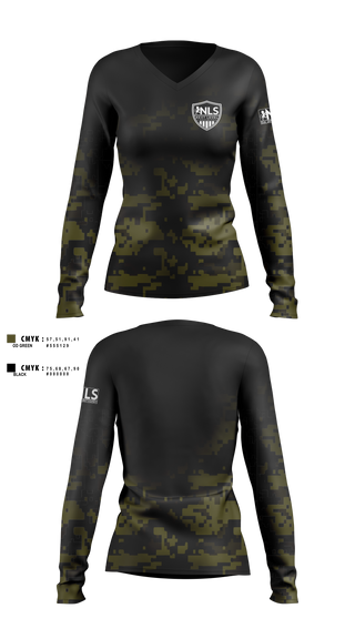 Womens Long Sleeve Vneck Shirt, Next Level Security LLC, , Teamtime, Team time, sublimation, custom sports apparel, team uniforms, spirit wear, spiritwear, sports uniforms, custom shirts, team store, custom team store, fundraiser sports, apparel fundraiser