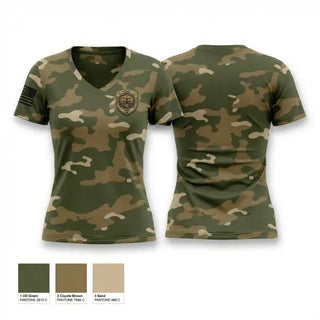 Womens Short Sleeve Vneck Shirt, HS RR, Army, Teamtime, Team time, sublimation, custom sports apparel, team uniforms, spirit wear, spiritwear, sports uniforms, custom shirts, team store, custom team store, fundraiser sports, apparel fundraiser