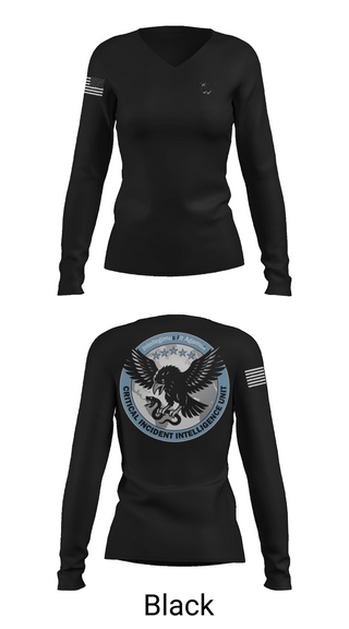 Womens Long Sleeve Vneck Shirt, Critical Incident Intelligence Unit, , Teamtime, Team time, sublimation, custom sports apparel, team uniforms, spirit wear, spiritwear, sports uniforms, custom shirts, team store, custom team store, fundraiser sports, apparel fundraiser
