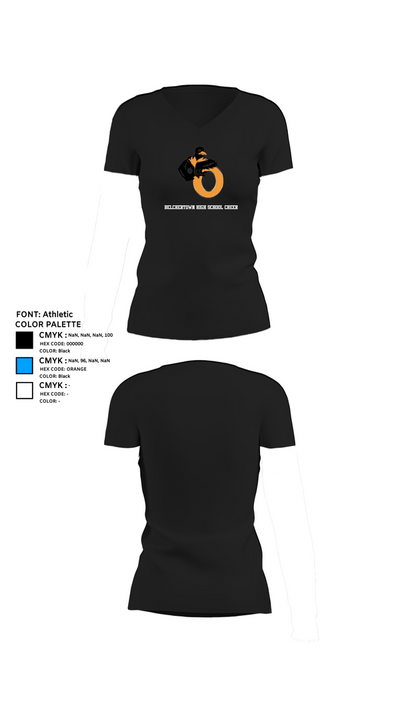 Belchertown High School Cheer 34252098 Women's Short Sleeve V-neck Shirt - 11