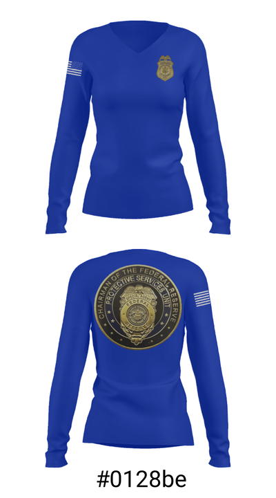 United States Federal Reserve Police 30952270 Women's Long Sleeve V-neck Shirt - 7