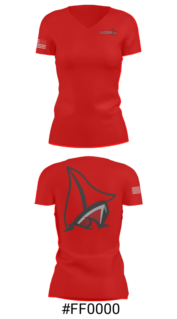 Women's Short Sleeve Vneck Shirt, Detroit Lakes High School Swimming, Swimming, Teamtime, Team time, sublimation, custom sports apparel, team uniforms, spirit wear, spiritwear, sports uniforms, custom shirts, team store, custom team store, fundraiser sports, apparel fundraiser